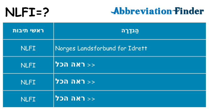 מה הפירוש nlfi