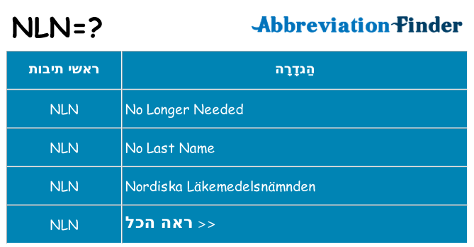 מה הפירוש nln