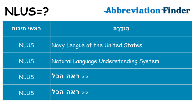 מה הפירוש nlus