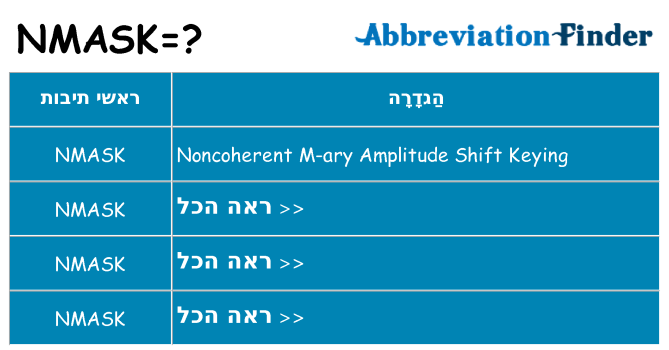 מה הפירוש nmask