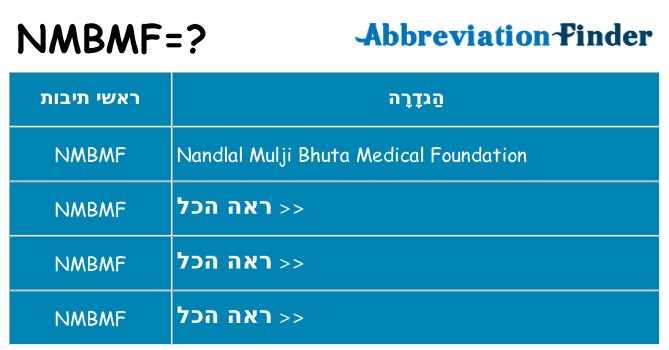 מה הפירוש nmbmf