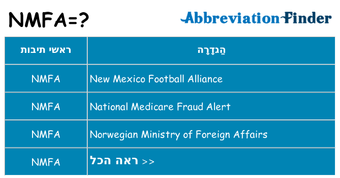 מה הפירוש nmfa