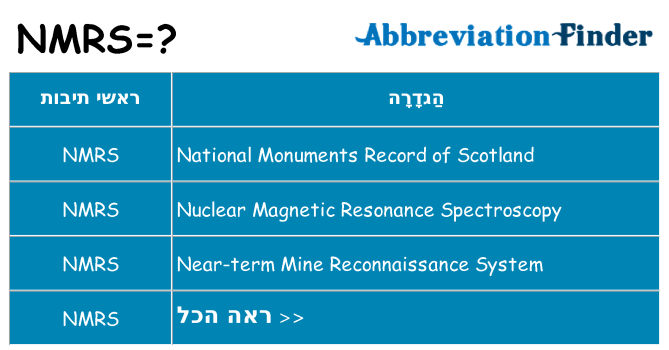 מה הפירוש nmrs