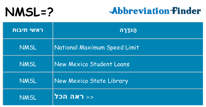 מה הפירוש nmsl