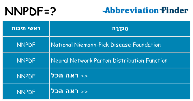 מה הפירוש nnpdf