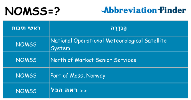 מה הפירוש nomss