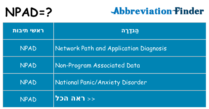 מה הפירוש npad