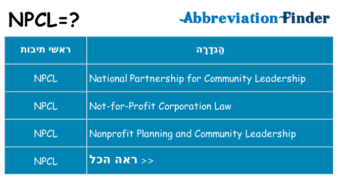 מה הפירוש npcl