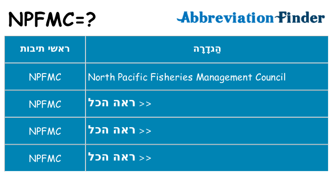 מה הפירוש npfmc