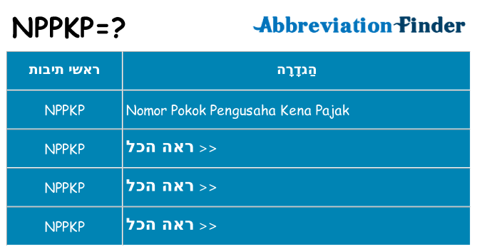 מה הפירוש nppkp
