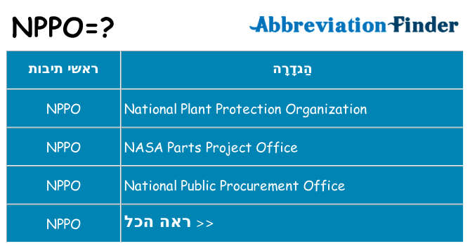 מה הפירוש nppo