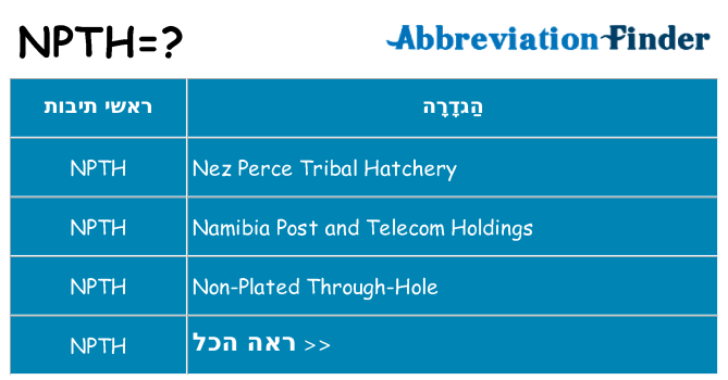 מה הפירוש npth