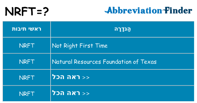 מה הפירוש nrft