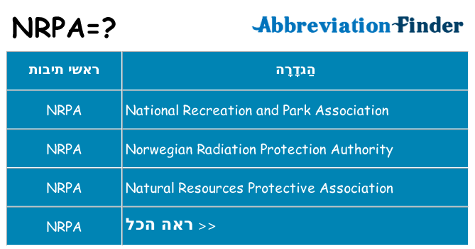 מה הפירוש nrpa