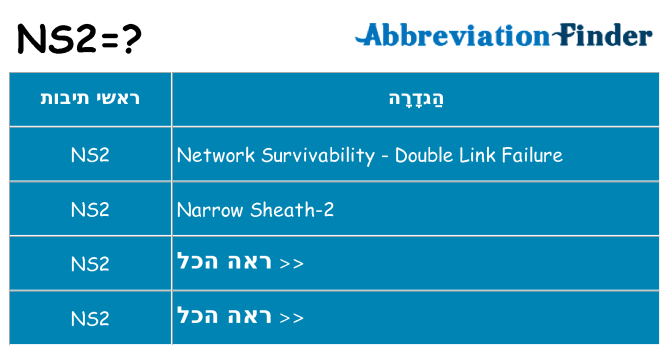 מה הפירוש ns2