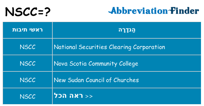 מה הפירוש nscc