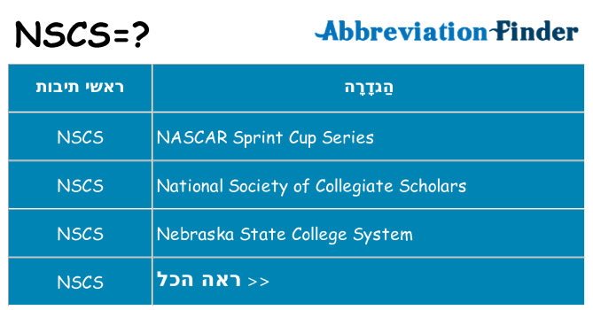 מה הפירוש nscs