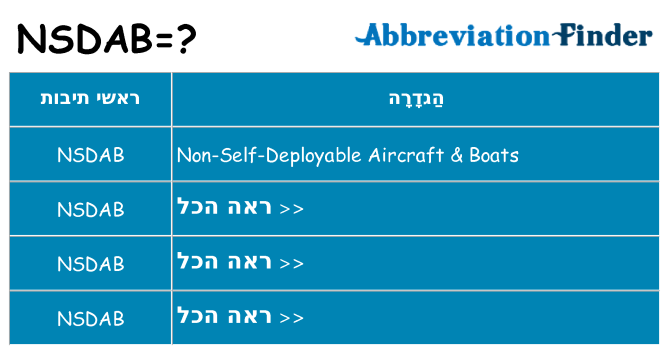מה הפירוש nsdab