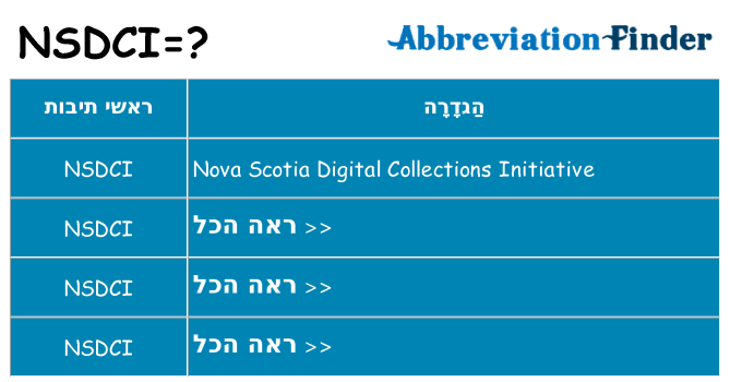 מה הפירוש nsdci