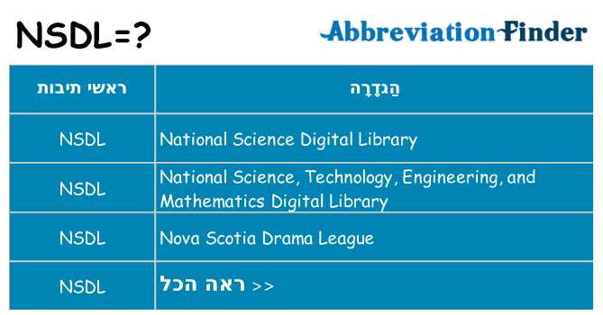 מה הפירוש nsdl