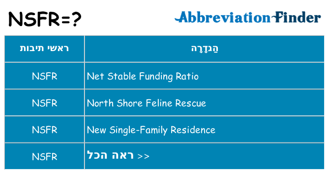 מה הפירוש nsfr