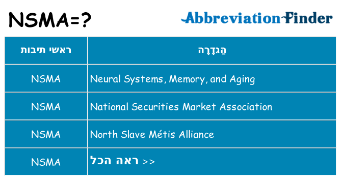 מה הפירוש nsma