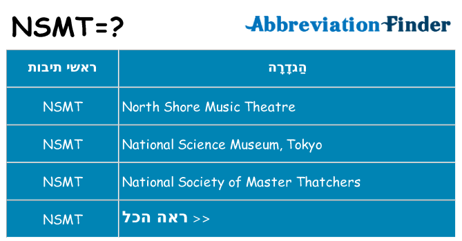 מה הפירוש nsmt