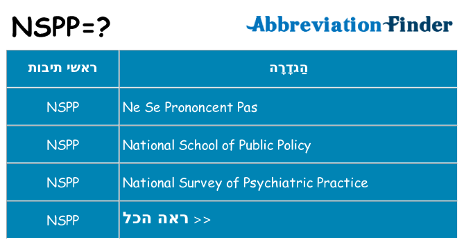 מה הפירוש nspp