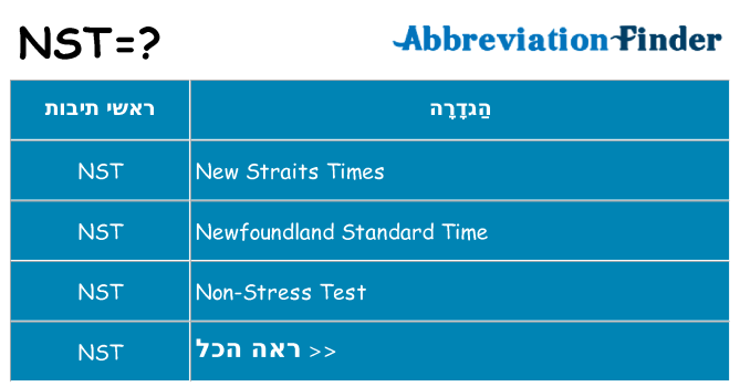 מה הפירוש nst