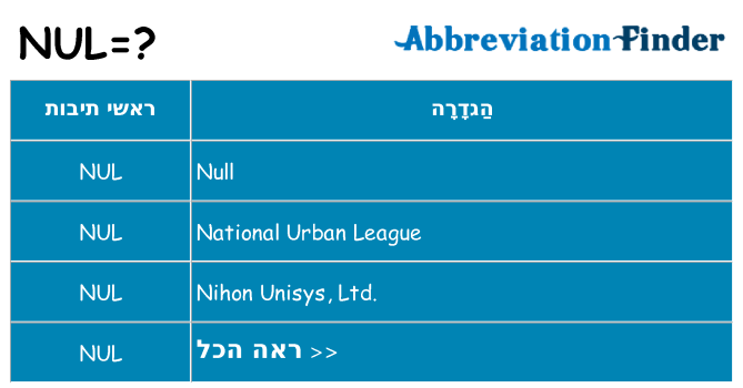 מה הפירוש nul