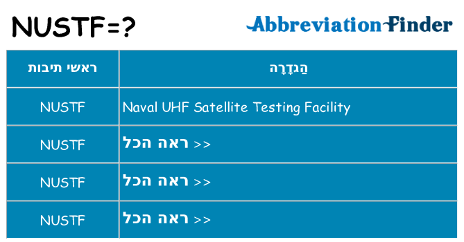 מה הפירוש nustf