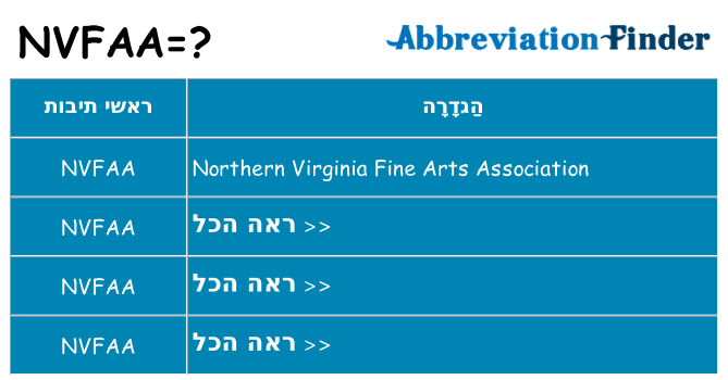 מה הפירוש nvfaa