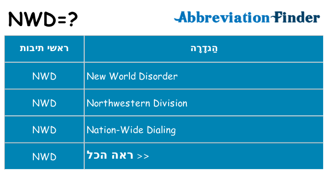 מה הפירוש nwd