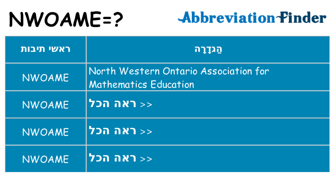 מה הפירוש nwoame