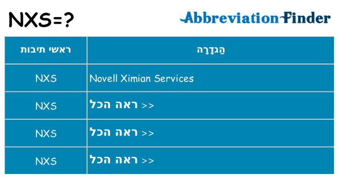 מה הפירוש nxs
