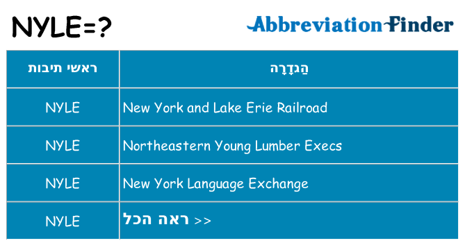 מה הפירוש nyle