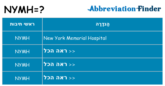 מה הפירוש nymh