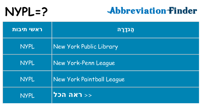 מה הפירוש nypl