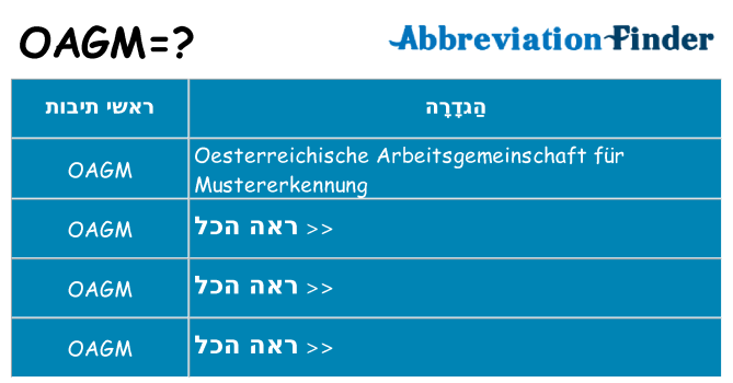 מה הפירוש oagm