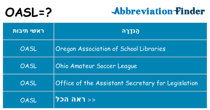 מה הפירוש oasl