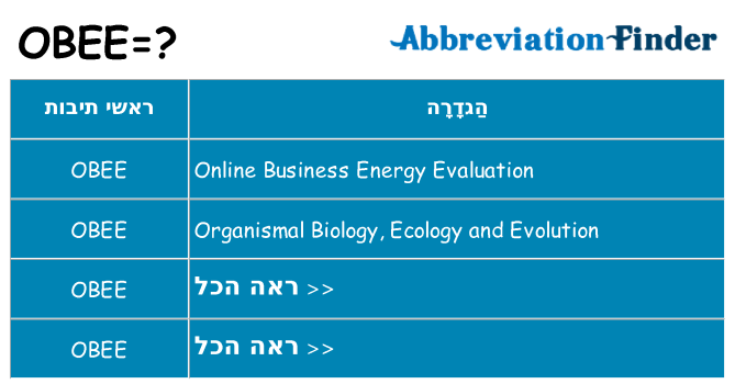 מה הפירוש obee