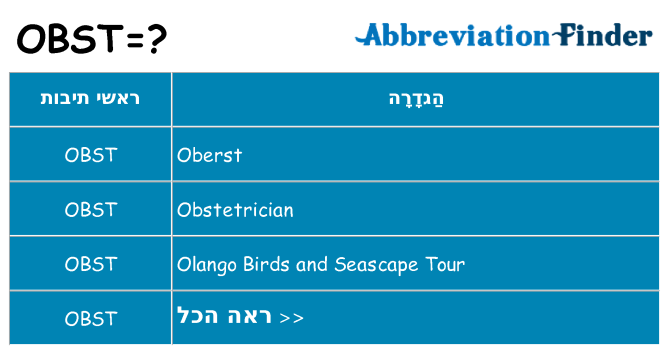 מה הפירוש obst