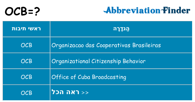 מה הפירוש ocb