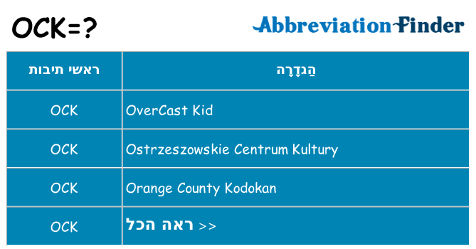 מה הפירוש ock