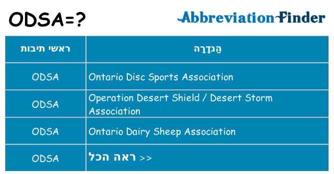 מה הפירוש odsa