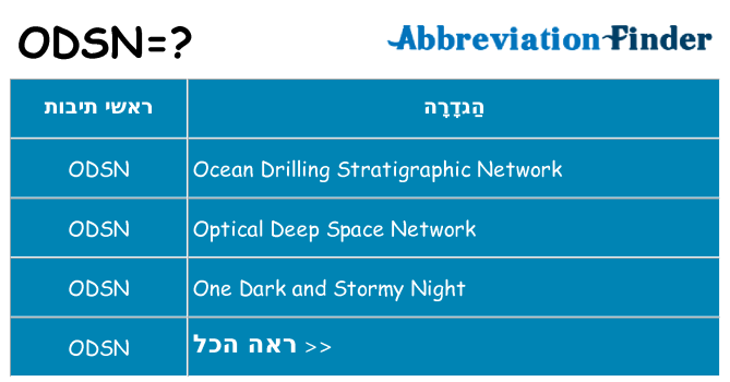 מה הפירוש odsn