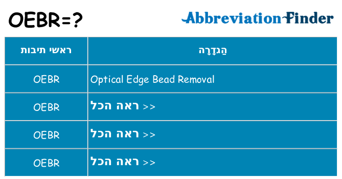 מה הפירוש oebr