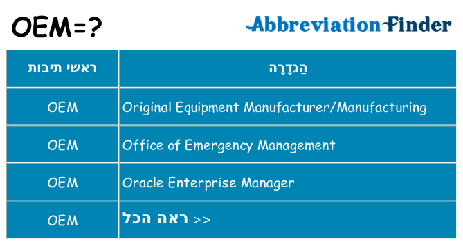 מה הפירוש oem