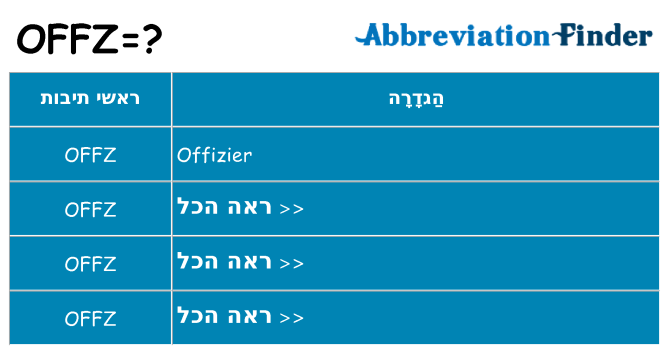 מה הפירוש offz