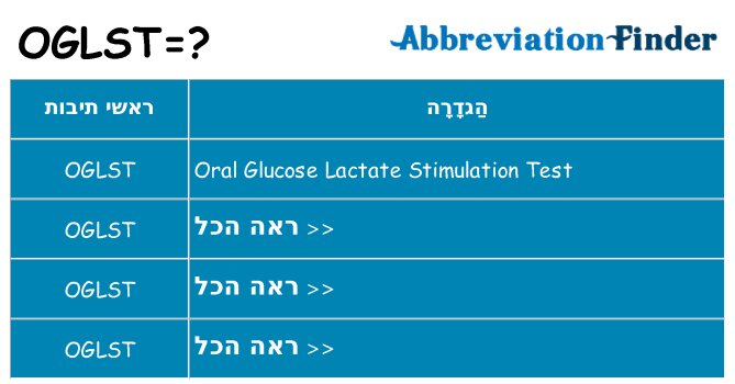 מה הפירוש oglst